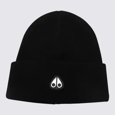 Moose Knuckles Logo Patch Knitted Beanie In Black