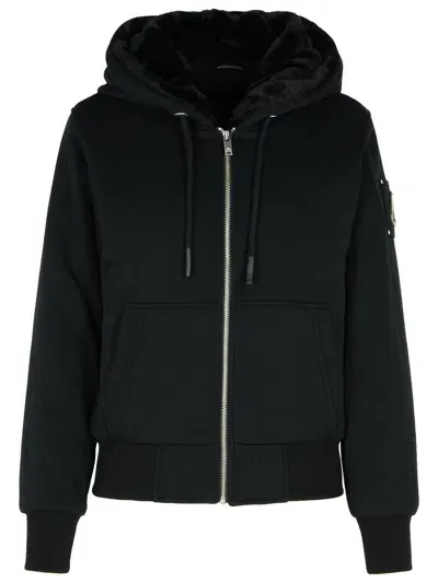 Moose Knuckles Classic Bunny Zip-up Hoodie In Black