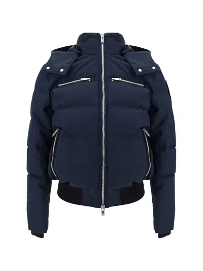 Moose Knuckles Cloud Neoshear Down Jacket In Navy W/blk Sh