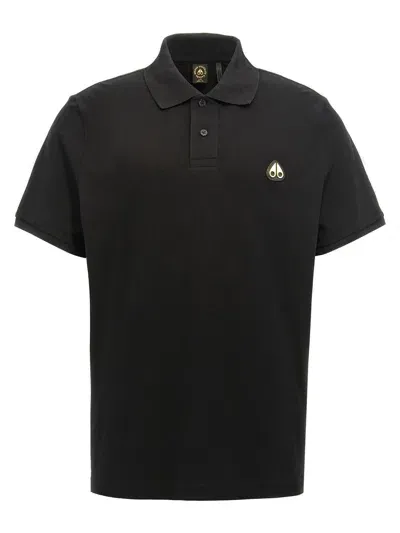 Moose Knuckles Everett Gold Polo Shirt In Black