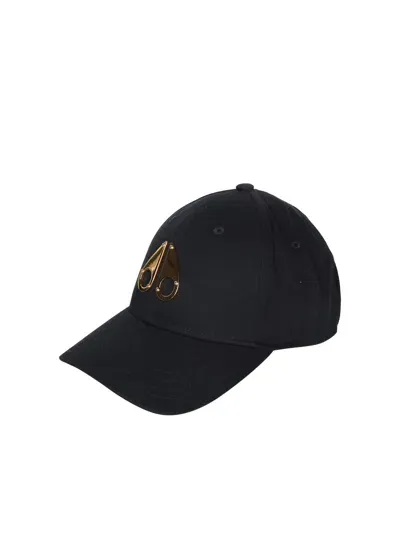 Moose Knuckles Gold Logo Icon Black Cap