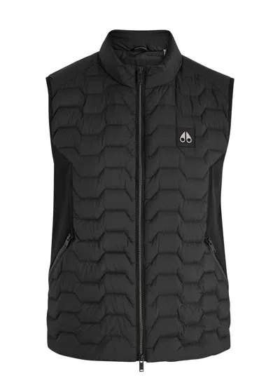 Moose Knuckles Granite Quilted Nylon Gilet In Black