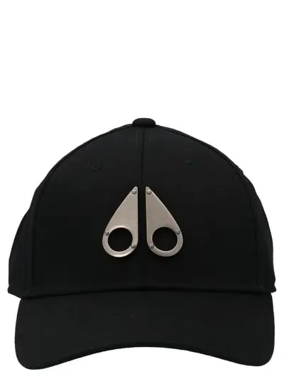 Moose Knuckles Hats In Black/nickel Logo