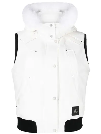 Moose Knuckles Liberty Hooded Padded Vest In White