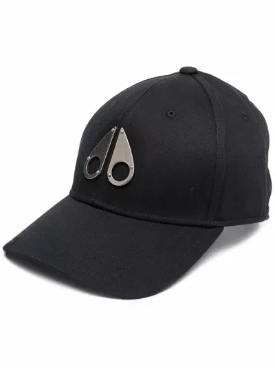 Moose Knuckles Silver Plaque Cap In Black  