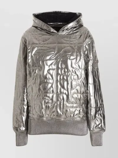 Moose Knuckles X Telfar Quilted Hoodie In Silver