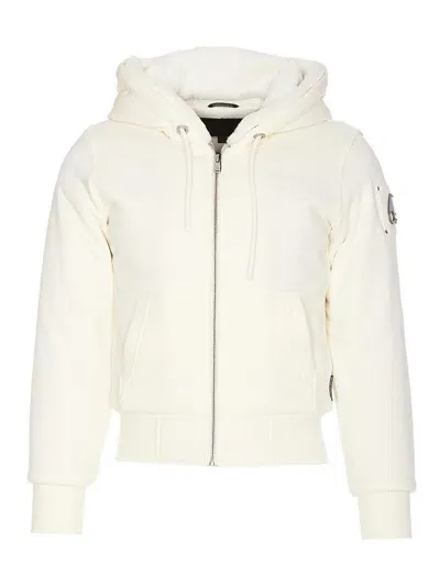 Moose Knuckles White Bunny Classic Zip Sweatshirt