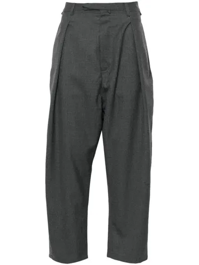 Mordecai Drop-croth Tapered Trousers In Grey