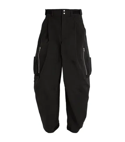 Mordecai Straight Cargo Trousers In Black