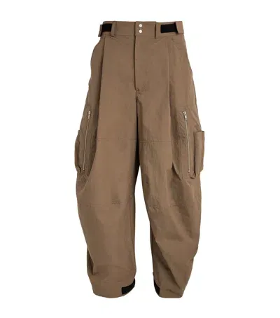 Mordecai Straight Cargo Trousers In Brown