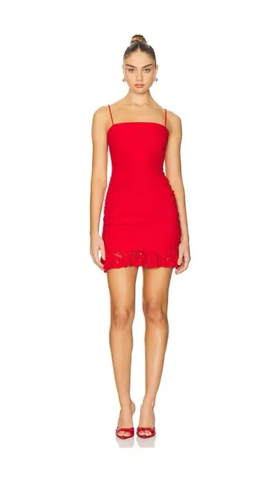 More To Come Callie Strapless Mini Dress In Red