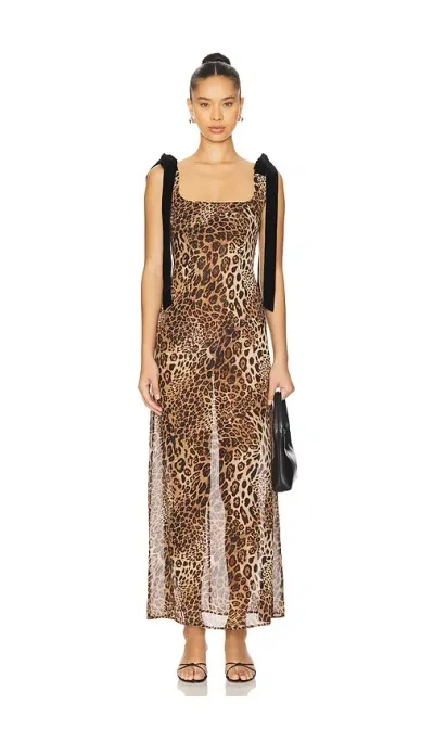 More To Come Katina Maxi Dress In Brown Leopard