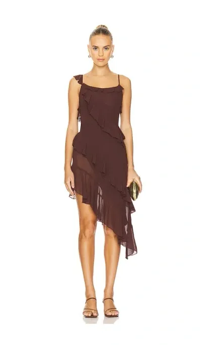 More To Come Xia Midi Dress In Brown