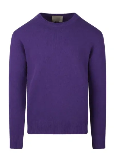 Moreno Martinelli Wool Crewneck Sweater In Purple