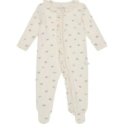 Mori Babies'  Floral Fitted One-piece Footed Pajamas In Floral Print