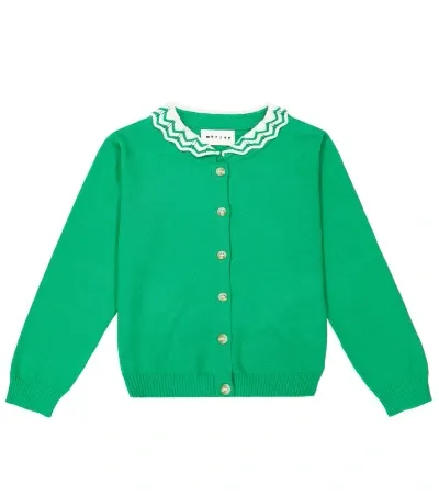 Morley Kids' Utopia Cotton Cardigan In Green