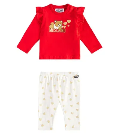 Moschino Baby Set Aus Top Und Hose Aus Jersey In Poppy Red