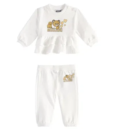 Moschino Baby Set Teddy Bear Aus Sweatshirt Und Jogginghose In Weiss