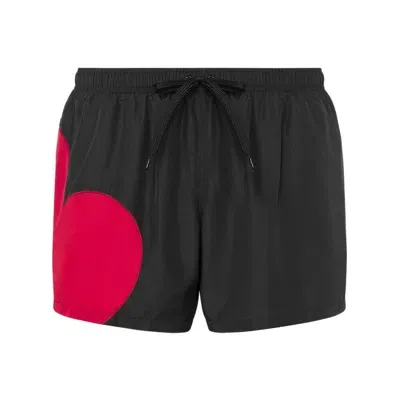 Moschino Heart Patch Swim Shorts In Black