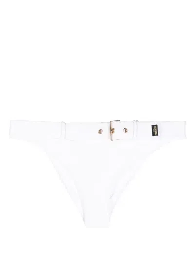 Moschino Belted Bikini Bottoms In Weiss