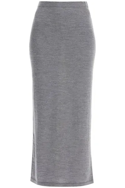 Moschino Bicolor Knit Skirt In Gray