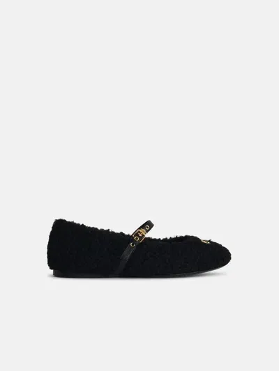 Moschino Black Polyester Ballet Flats