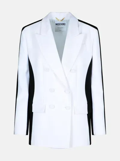 Moschino Black Polyester Blend Blazer In Multicolor