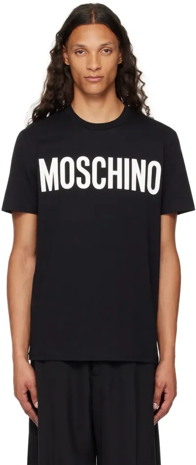 Moschino Black Printed-logo T-shirt