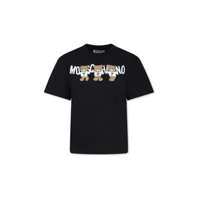 Moschino Kids' Logo-print Cotton T-shirt In Blue