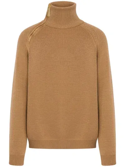 Moschino Side-zip Virgin Wool Jumper In Neutrals