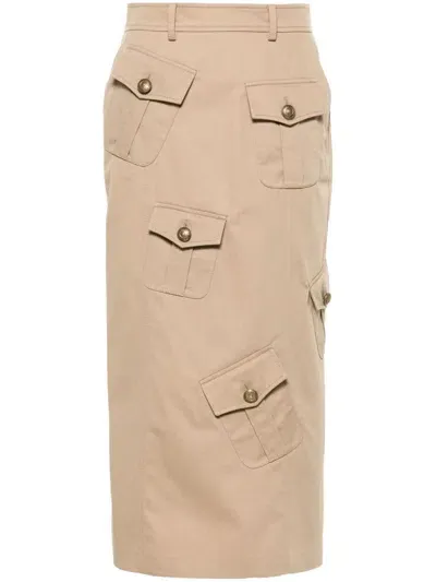 Moschino Cargo Midi Skirt In Nude & Neutrals