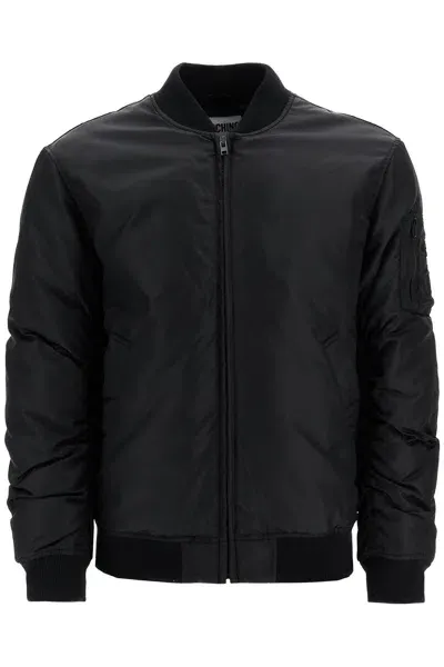 Moschino Couture Bomber Jacket With Time In Black