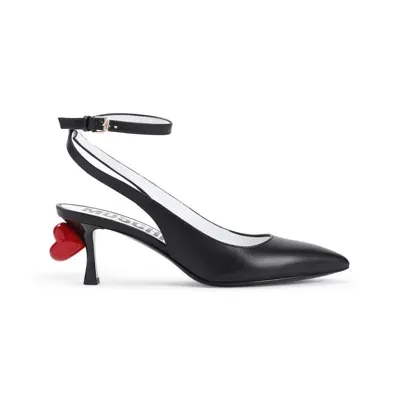 Moschino Couture Chic Leather Pumps With 6cm Heel For Women In Black