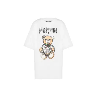 Moschino Couture Couture Teddy Bear Cotton T Shirt In Neutral