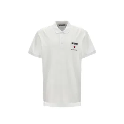 Moschino Couture In Love We Trust Cotton Polo In White