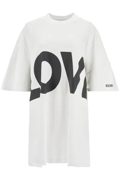 Moschino Couture Love T-shirt Dress Out In White