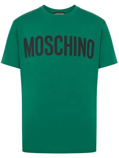 Moschino Couture Moschino Logo-print Cotton T-shirt In Green