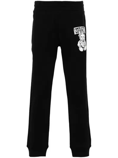 Moschino Couture Moschino Teddy Bear-print Track Pants In Black