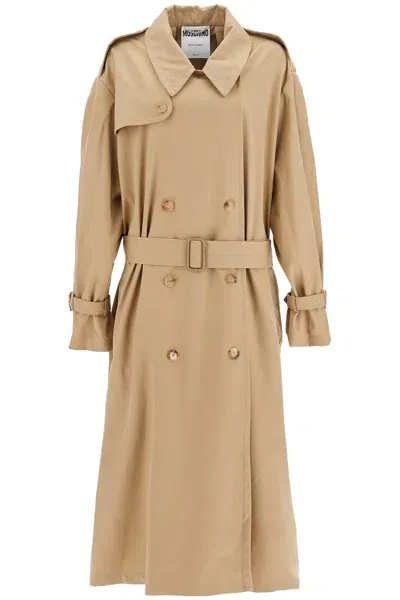 Moschino Couture Oversized Double-breasted Trench Jacket (size It 40) In Tan