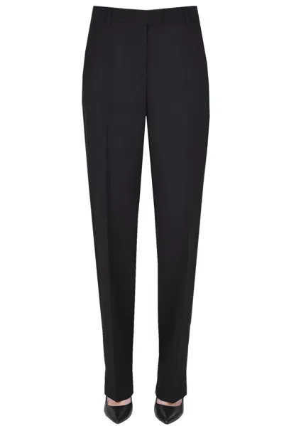 Moschino Couture Virgin Wool Trousers In Black