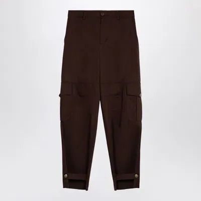 Moschino Couture Wide Cargo Trousers For Women In Brown