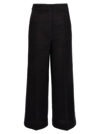 Moschino Cropped Bouclè Pants In Black