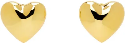 Moschino Gold Heart Clip-on Earrings In 0606 Shiny Gold