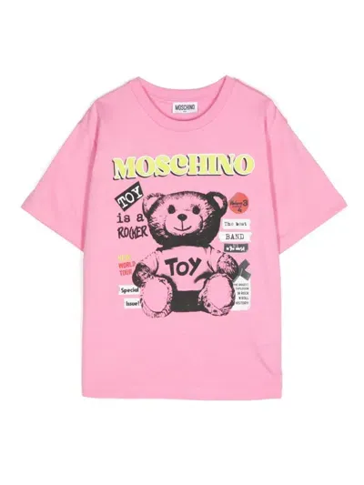 Moschino Kids' Graphic-print T-shirt In White