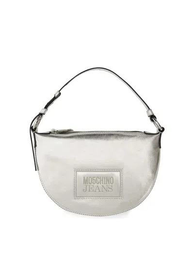 Moschino Hand Bag With Logo In Silver