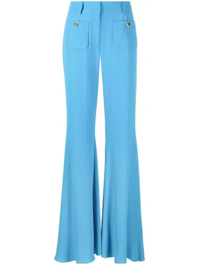 Moschino Button Detailed Flared Trousers In Blue