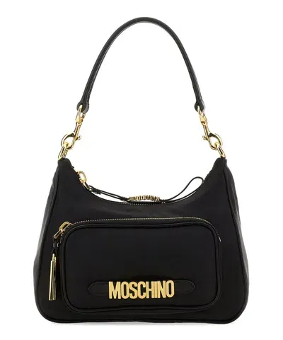 Moschino Kids' Hobo Bag In Black