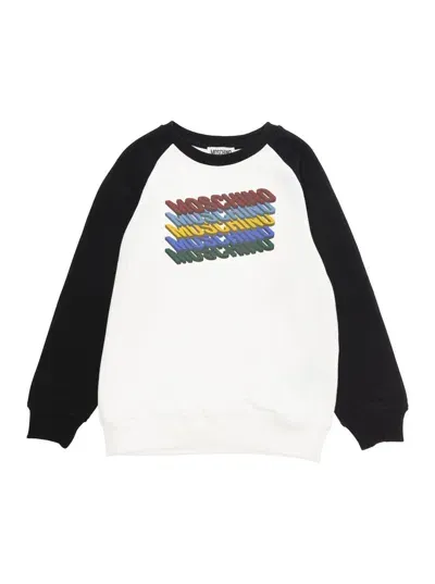 Moschino Kids' Logo-print Sweatshirt In White