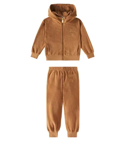 Moschino Kids' Jersey Tracksuit In Brown