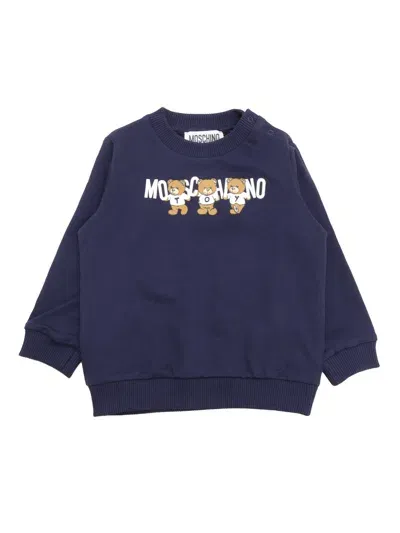 Moschino Kid Crewneck Sweater In Blue